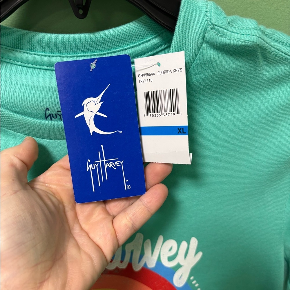 Guy Harvey Sea Turtle Graphic Tee in Teal NWT - Picture 3 of 4